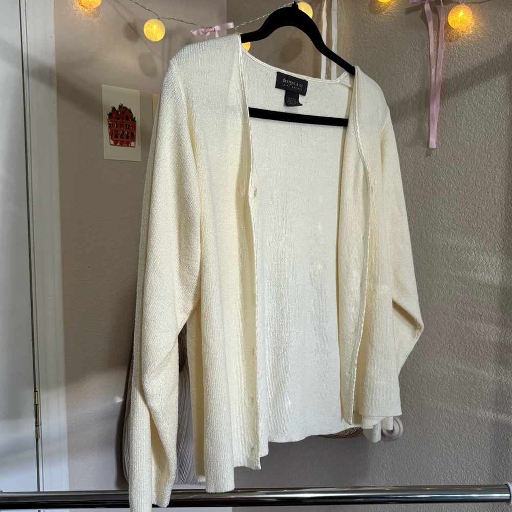 ୨୧ ･ﾟ✧ Lane Bryant Cream Cardigan Sweater - Picture 4 of 7